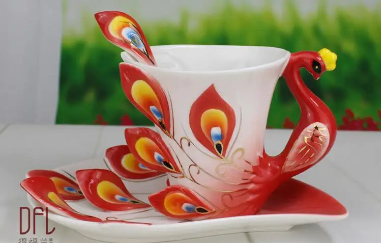 Креативные керамические кружки с большим павлином для кофе|creative mug|coffee cuppeacock coffee