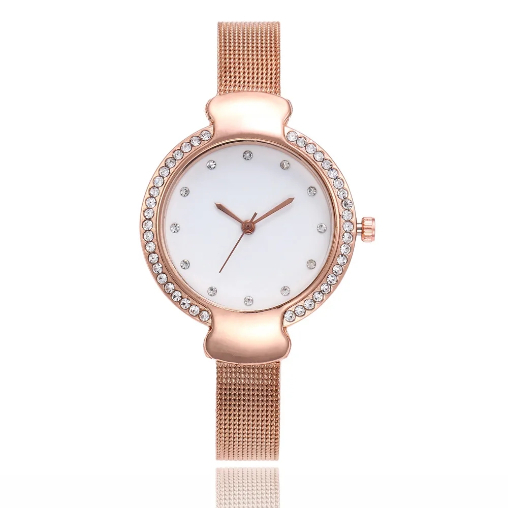 2018 BGG бренд розовое золото Тонкий Сетчатый ремешок женское платье часы со
