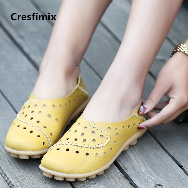 Женские повседневные туфли Cresfimix высокого качества белые дышащие из натуральной