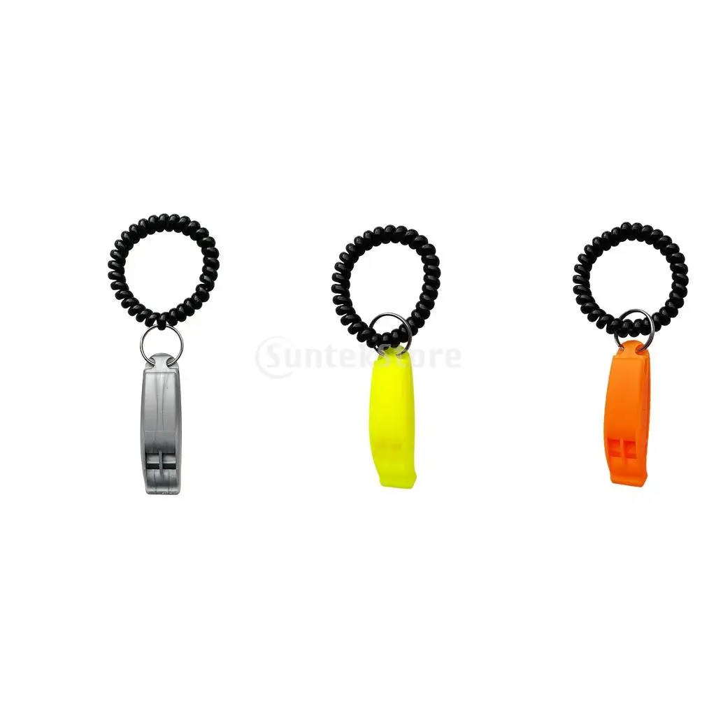 

1 шт Скуба безопасности свисток на открытом воздухе свисток с черным катушка для запястья для занятий спортом на открытом воздухе