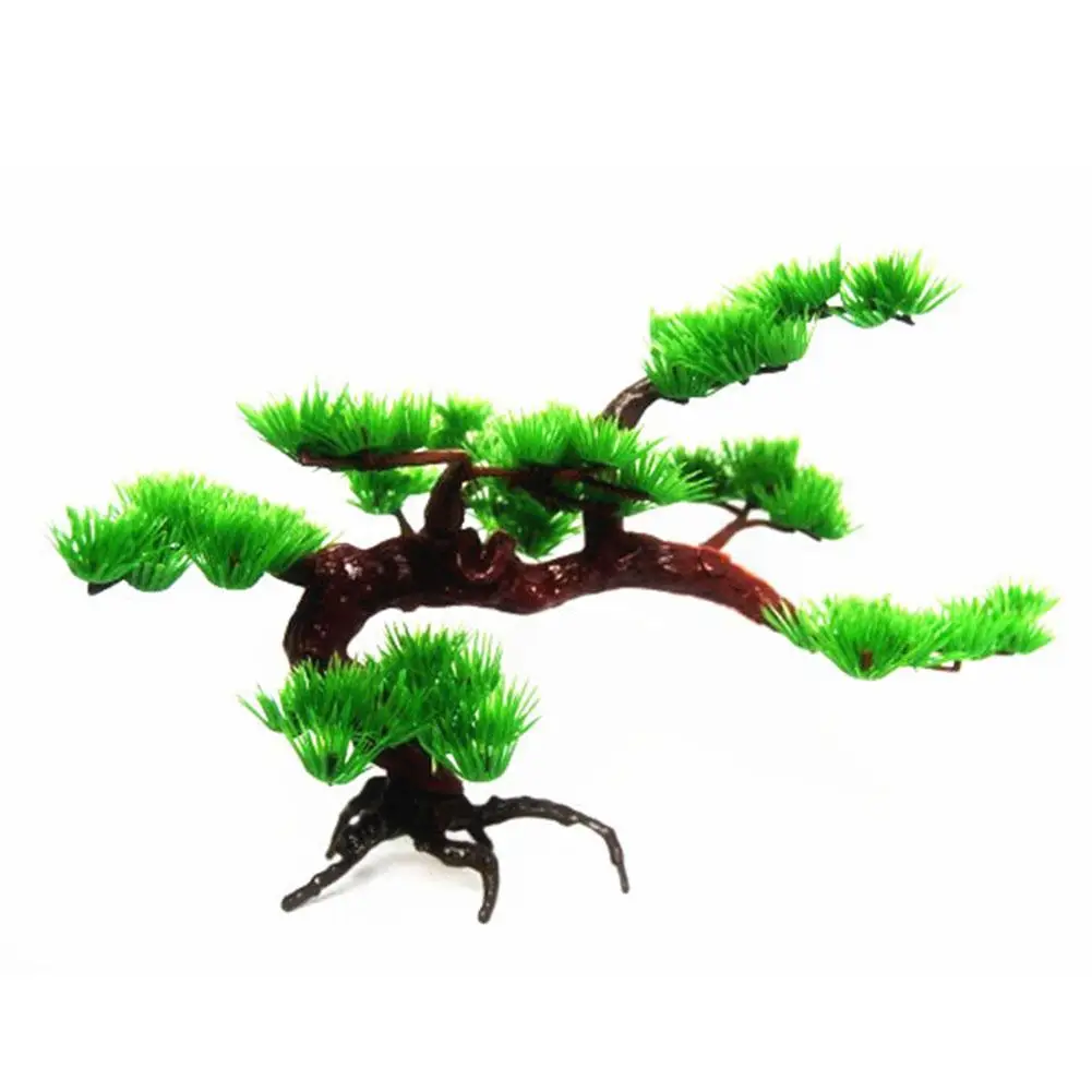 LanLan Аквариум Украшение имитирует бонсай растение водное искусственное сосновое