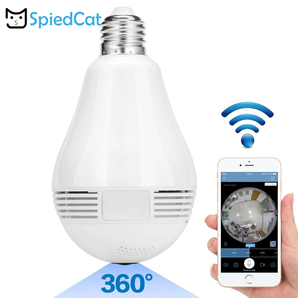360 градусов панорамный E27 RGB смарт WiFi LED свет Смарт камера лампа ночная версия HD 2MP