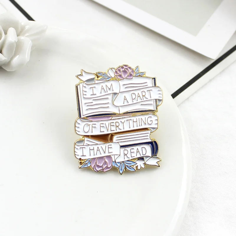 Мультяшная креативная забавная книга растение цветок эмаль брошь все что я