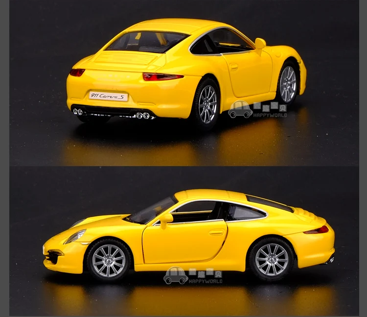 Точная имитация эксклюзивный коллекционный игрушки: RMZ city автомобильный Стайлинг 911 Carrera S Supercar 1:36 литая под давлением модель оттяните назад Автомобили