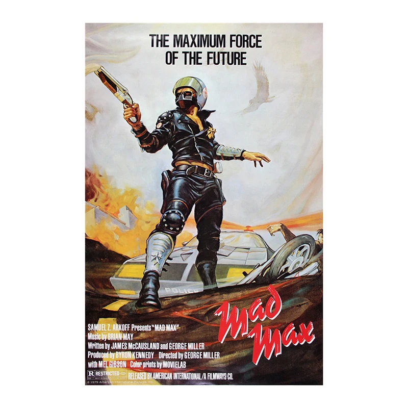 Классический фильм Mad Max Шелковый плакат 1979 лет фильм настенный Арт плакат Мел Гибсон винтажная ткань принты человек комната украшение дома