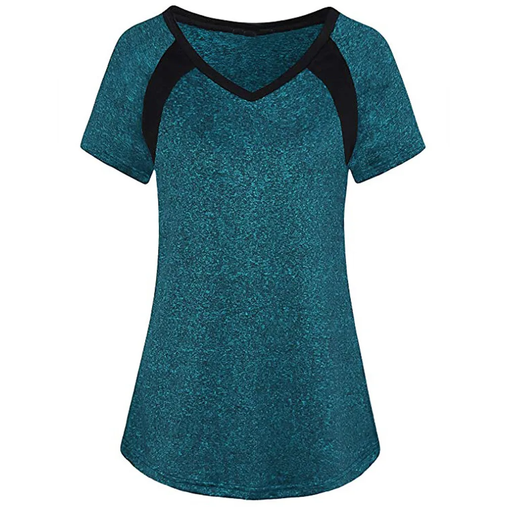 Модная женская Повседневная футболка с коротким рукавом Dri для тренировок туника