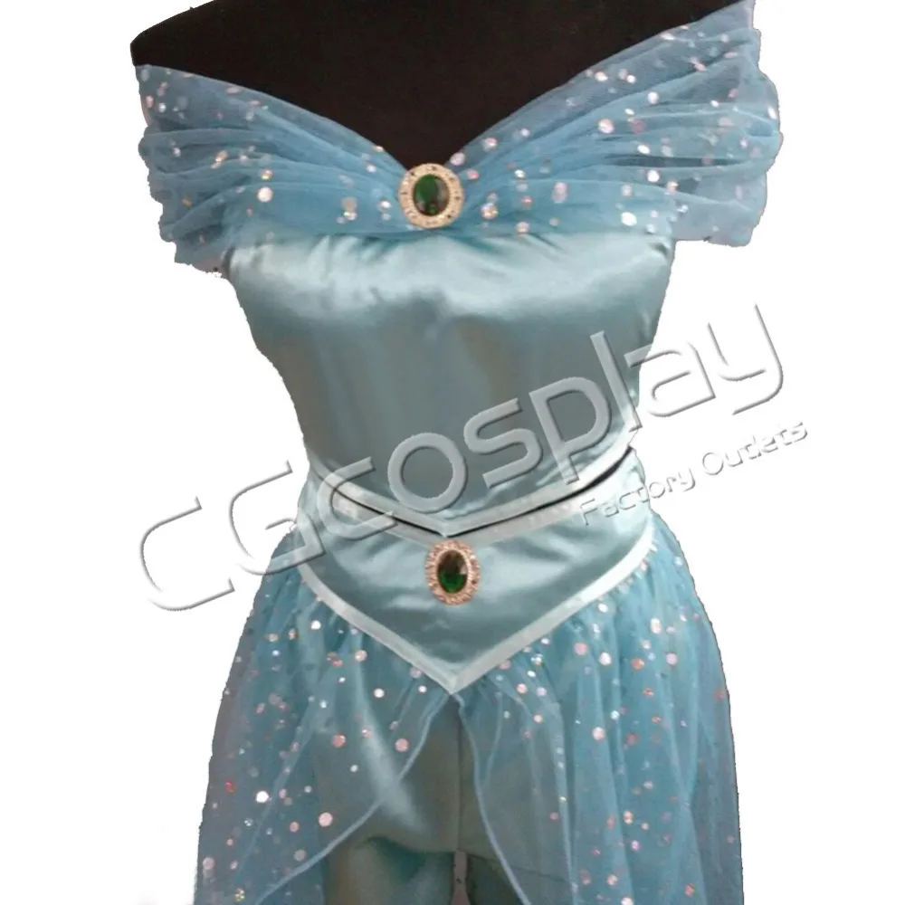 Бесплатная доставка Косплэй костюм Алладин Принцесса Жасмин платье новый в