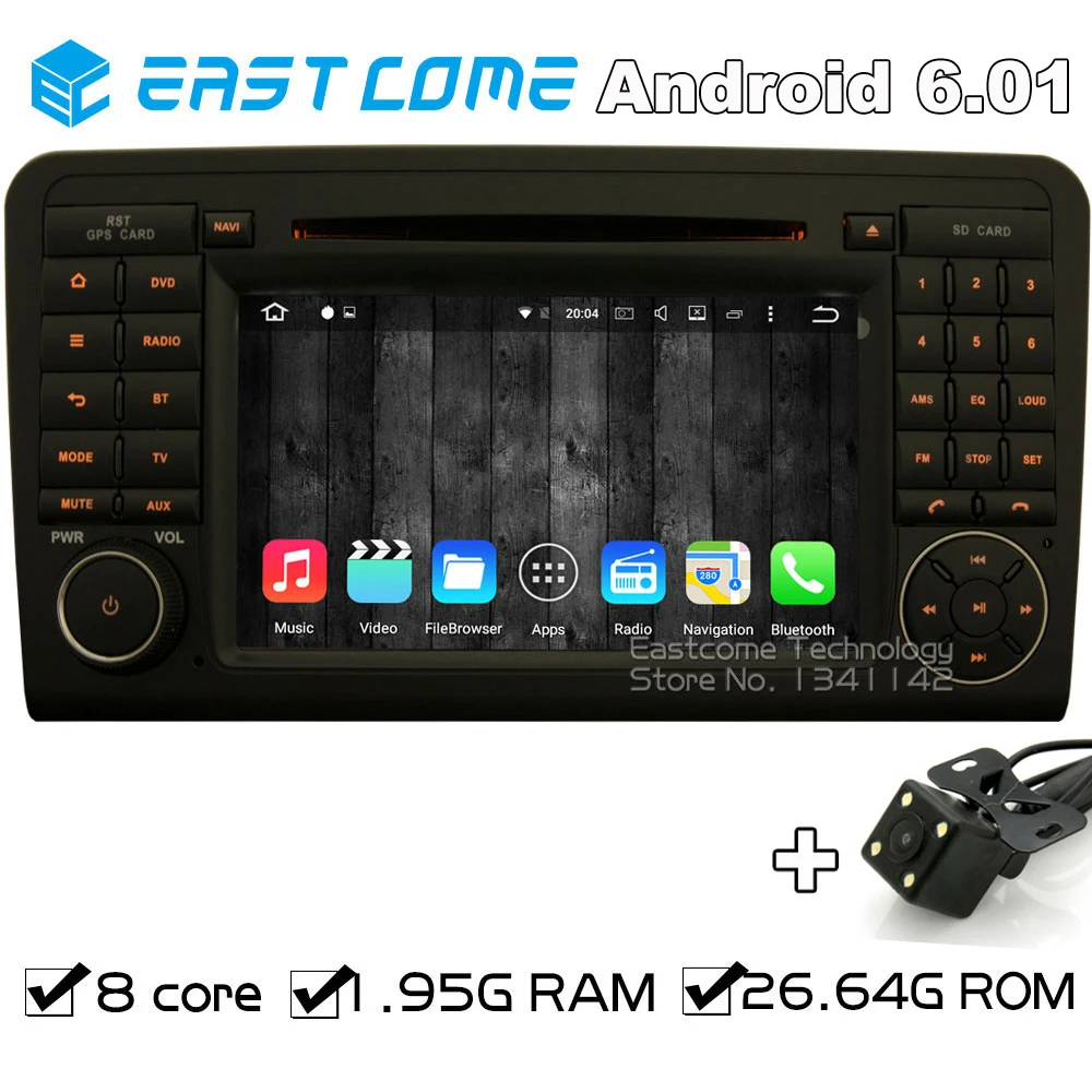 8 ядер Восьмиядерный чистый Android 6 01 автомобильный dvd плеер для Benz W164 ML300 ML320 ML350 ML450