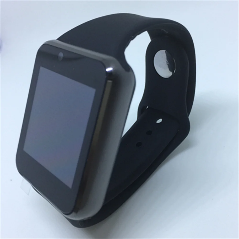 Черный 100 шт. A1 наручные часы Bluetooth Смарт часы спортивные Шагомер трекер Smartwatch для Android смартфон Россия T15 PK DZ09 GT08 - Цвет: Черный