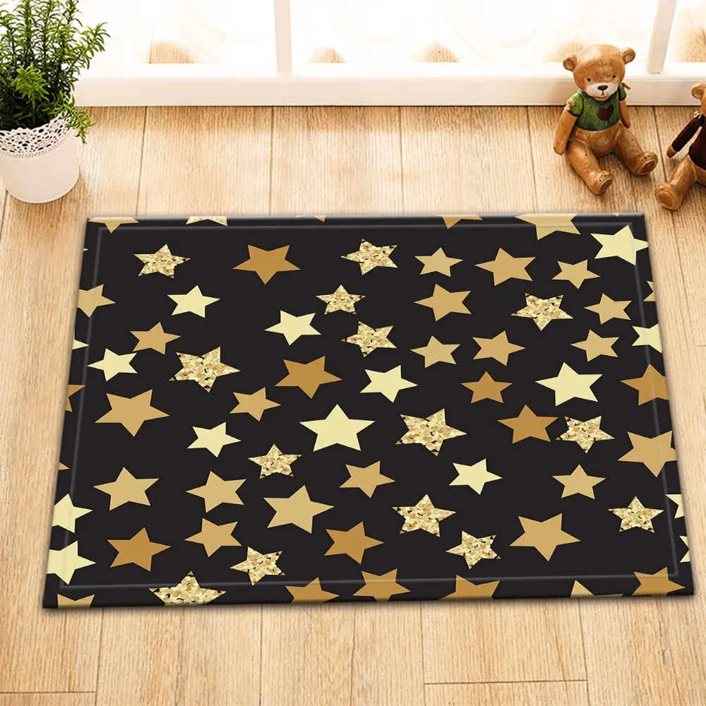 Золотистый ковер LB 60*40 для ванной комнаты противоскользящий впитывающий Черный