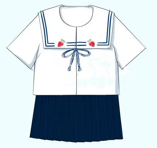 С вышивкой в виде ягод клубники теплые штаны Летние японская школьная форма