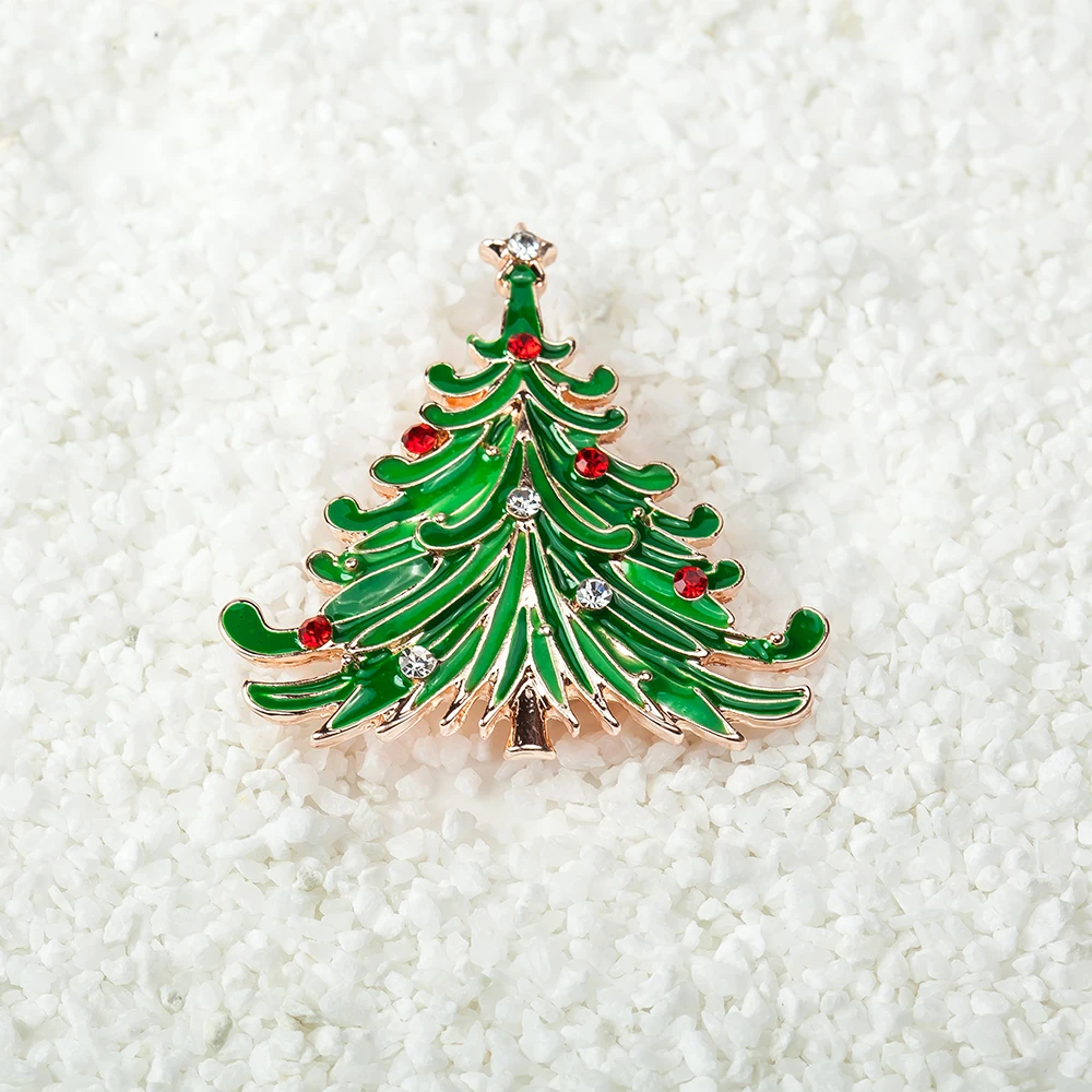 Модная брошь на рождественскую елку милое украшение позолоченная женская шарф