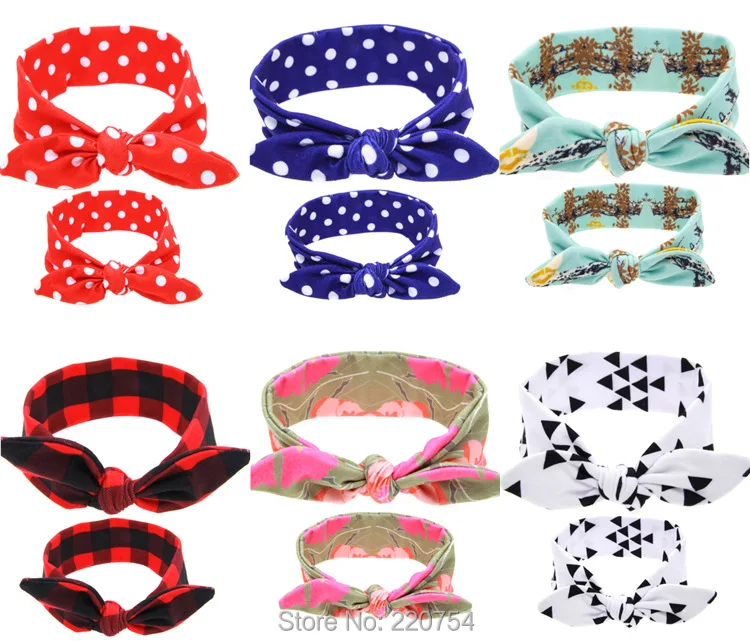 2 шт./компл. одежда для мамы и детей с кроликом девочек повязка на голову платье в