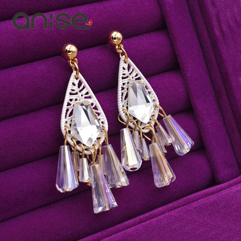 Anise хит продаж полые геометрические серьги гвоздики Необычные Кристальные с
