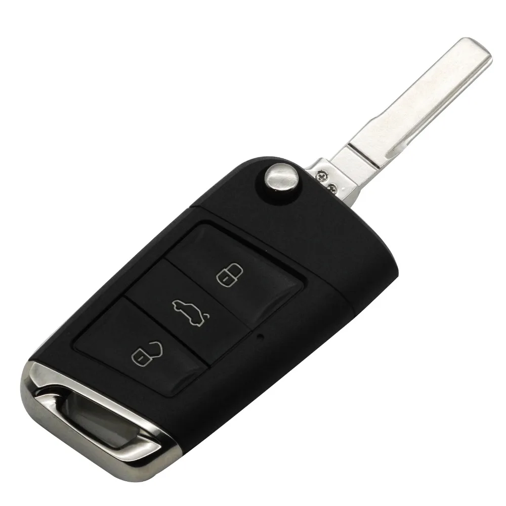 Jingyuqin 3 кнопки модификации флип чехол для автомобильного ключа Volkswagen VW Golf 7 Jetta Passat