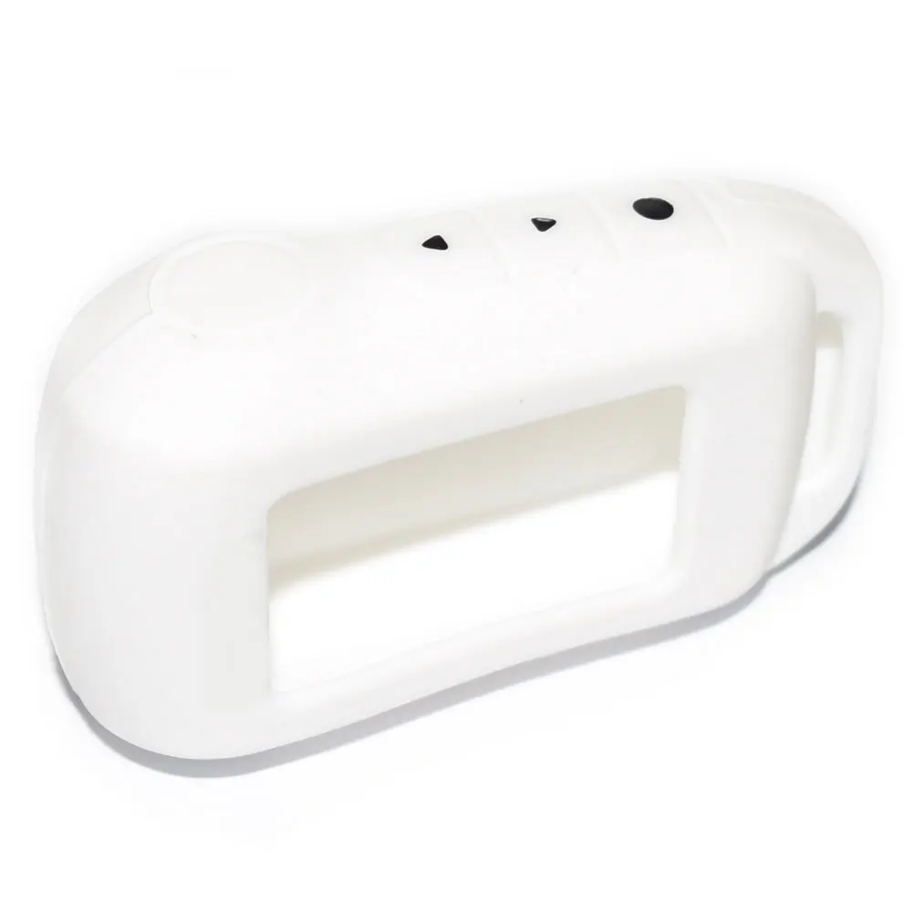 White Силиконовый чехол для ключей от машины для Starline A92 A62 A64 A95 A94 V62 двухсторонняя Автомобильная сигнализация ЖК-пульт дистанционного управления брелок защитная сумка - Название цвета: White