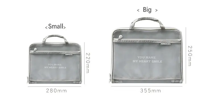 Creative Nylon Mesh Document Bag Portable Briefcase Double Pouch File Bag For Documents