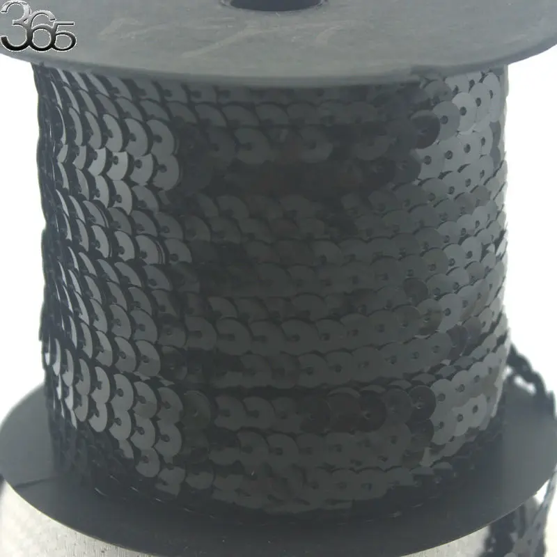 Бесплатная доставка 6 мм Плоская Круглая монета черные блёстки соединяемые с