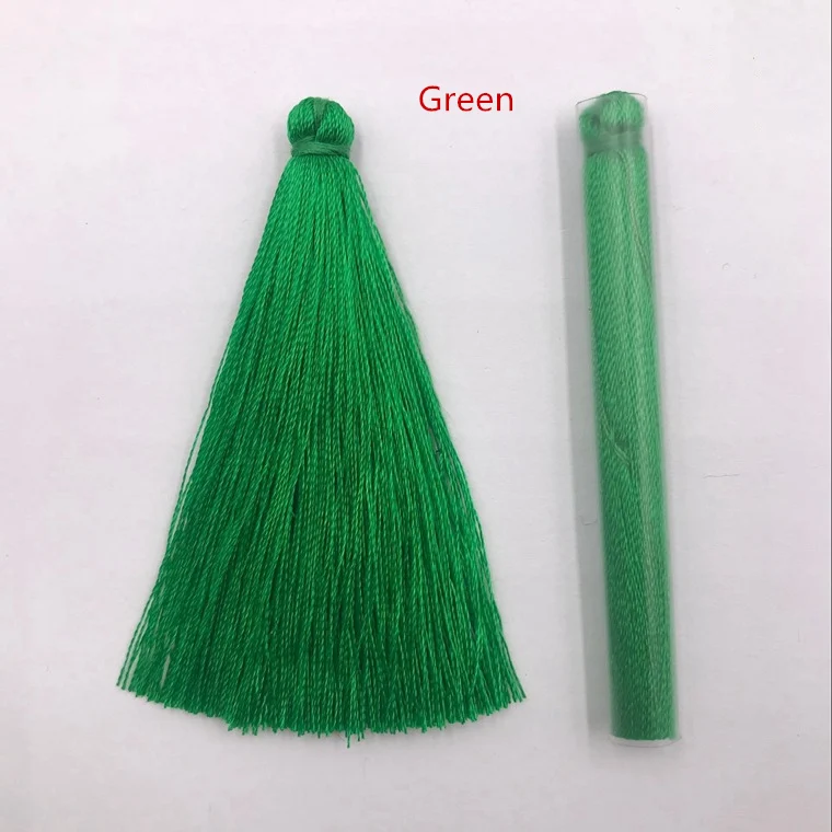 Green 20 шт. 6,5 см мини вискозная нить ткань кисточка DIY подвеска ювелирный браслет для изготовления ключей бахрома отделка Ремесло кисточки Швейные аксессуары - Цвет: Green