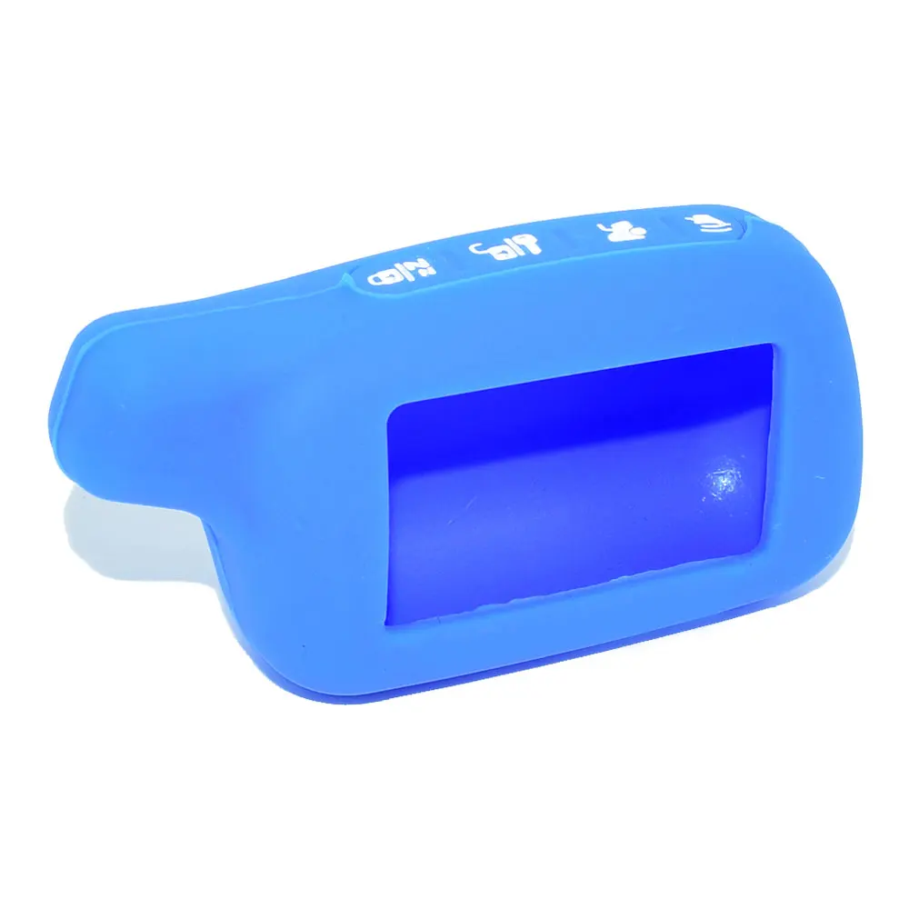 Blue Мягкий силиконовый чехол для ключей от машины для Tomahawk X3 X5 двухсторонняя Автомобильная сигнализация с ЖК-пультом дистанционного управления брелок защитный чехол - Название цвета: Blue