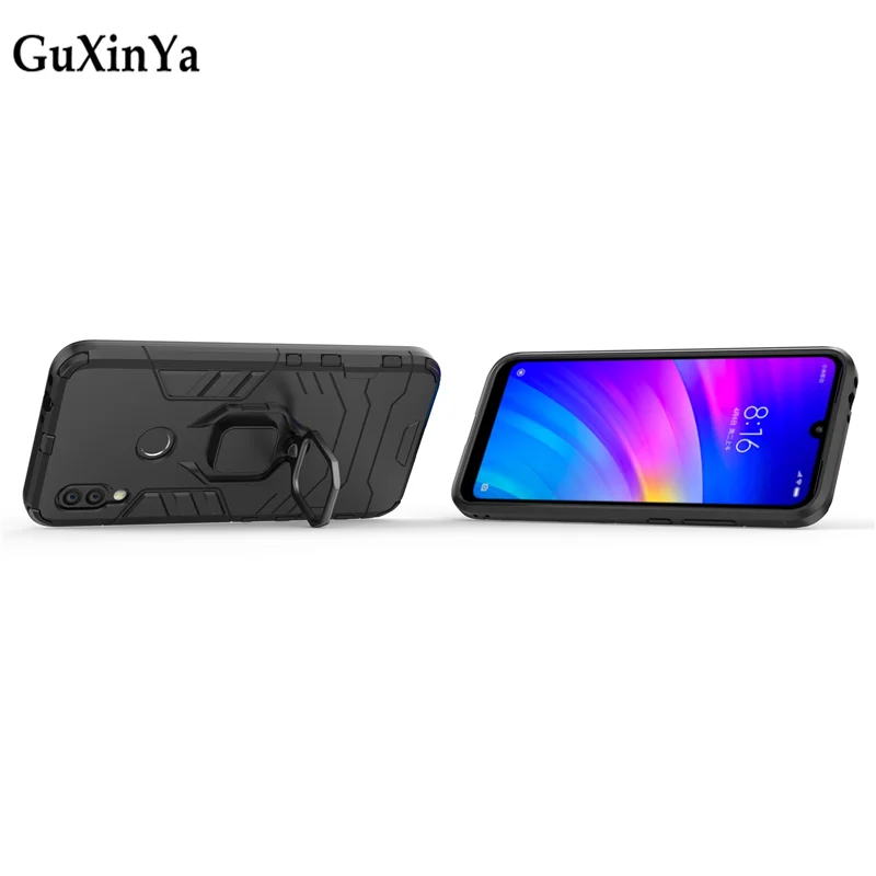 Чехлы для телефонов Redmi 7A роскошный защитный чехол с магнитным кольцом на заднюю