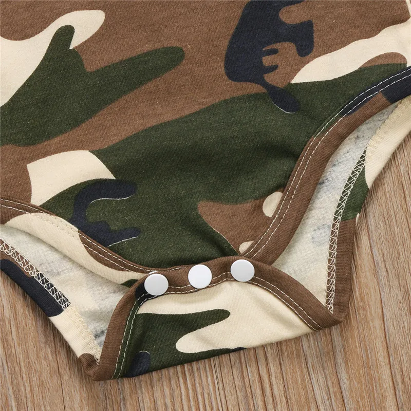 

Infant Baby Boys Girls Camouflage Print Short Sleeve Bodysuit Clothes Outfit Newborn Summer Cotton Soft Bodysuit One-piece 0-24M