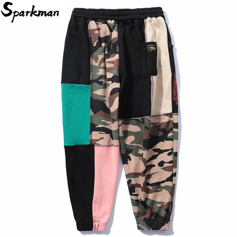 Мужские спортивные брюки в стиле Харадзюку повседневные камуфляжные