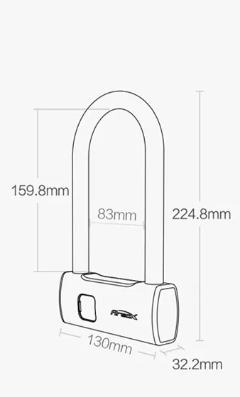 XIAOMI Mijia AreoX интеллектуальный замок с отпечатком пальца U8 шкафчик раздвижной двери автомобиля мотоцикла велосипеда замок окна пароль водонепроницаемый