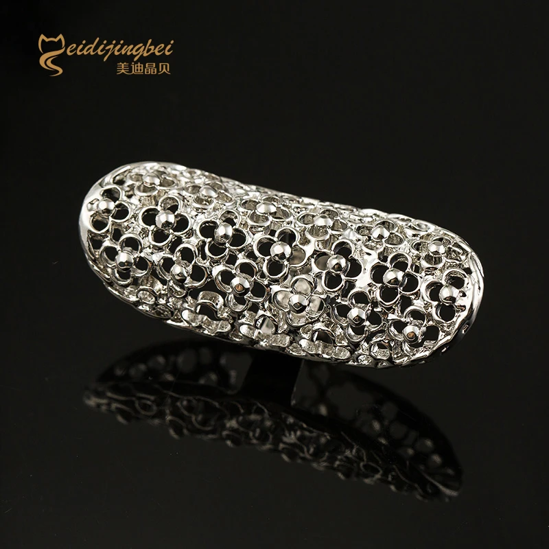 Модные полые полные кольца на палец женские золотые/Серебристые Длинные из