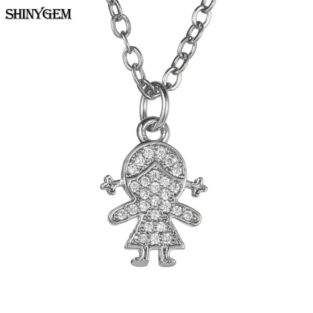 ShinyGem CZ с украшением в виде кристаллов для мальчиков колье девочек