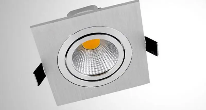 5 Вт 7 10 COB Диммируемый светодиодный светильник квадратная стеклянная панель
