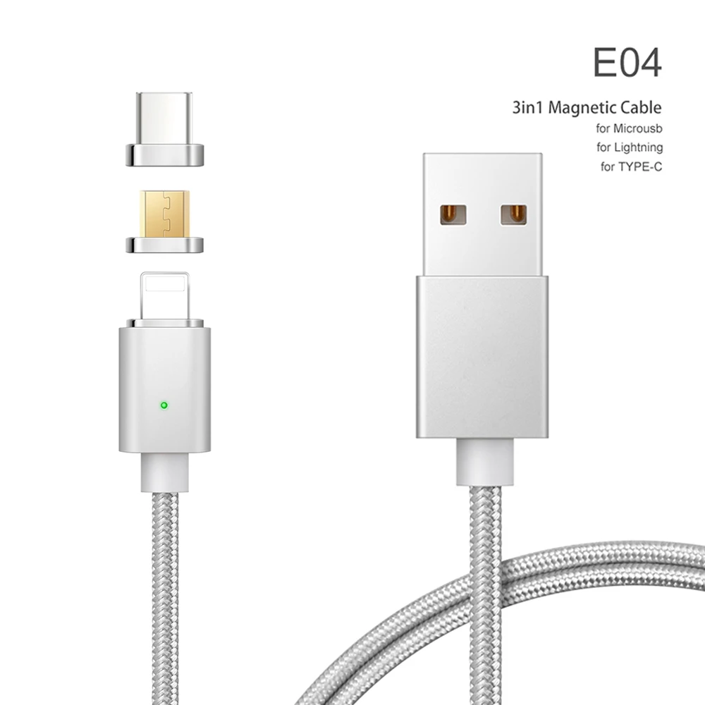 5А магнитное зарядное устройство USB кабель для зарядки данных для IPhone Micro usb type C мобильный телефон Быстрая зарядка магнит Зарядное устройство USB кабель 3 штекера