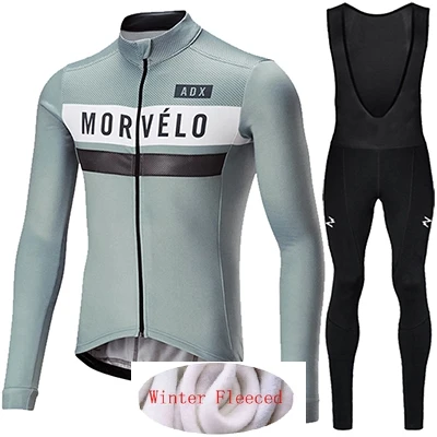 SET C Morvelo/ зимний комплект из теплого флиса с длинными рукавами, теплая одежда, Майо, ciclismo, велосипедная зимняя одежда для велоспорта Ropa de invierno - Цвет: SET C