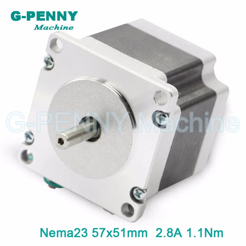 Шаговый двигатель с ЧПУ NEMA23 57X51mm 2.8A 1.1N.m 157Oz in для фрезерного станка
