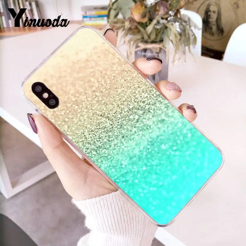 Yinuoda чехол для iPhone 7 девчачий розовый Золотой синий Снежный Прозрачный чехол для телефона iPhone 8 7 6 6S Plus X 10 5 5S SE XR XS XSMAX - Цвет: 7