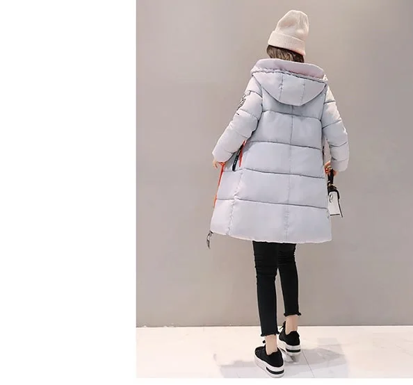 YAGENZ Parkas зимняя Дамская куртка с капюшоном пальто размера плюс 3XL тонкое толстое теплое пальто для девочек средней длины Студенческая пуховая одежда из хлопка