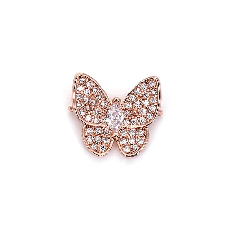 Микро проложить кристаллы медь Бабочка Шарм Разъемы аксессуары для женщин