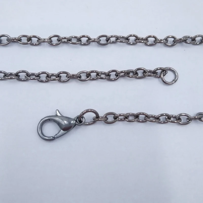 100 шт. в партии Металлическая черная звеньевая цепочка ожерелье фурнитура