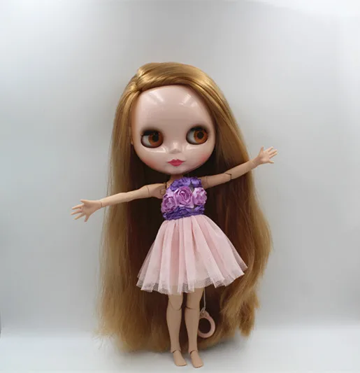 Блит куклы коричневый прямые Обнаженная кукла 19 совместного человеческого тела