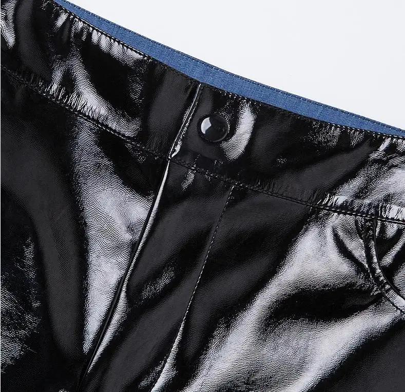 Брюки из искусственной кожи женские Осенние новые яркие кожаные штаны с 9 точками