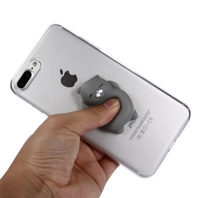 Мягкое чехол для iPhone 7 Plus покрытие 3D привлекательный мягкий силиконовый кошки из