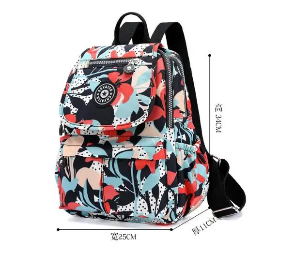 Soyt Floral small backpack K I PDE suitable for teenage girls leisure wrinkled Nylon Backpack women's Sac A Dos bag | Багаж и сумки