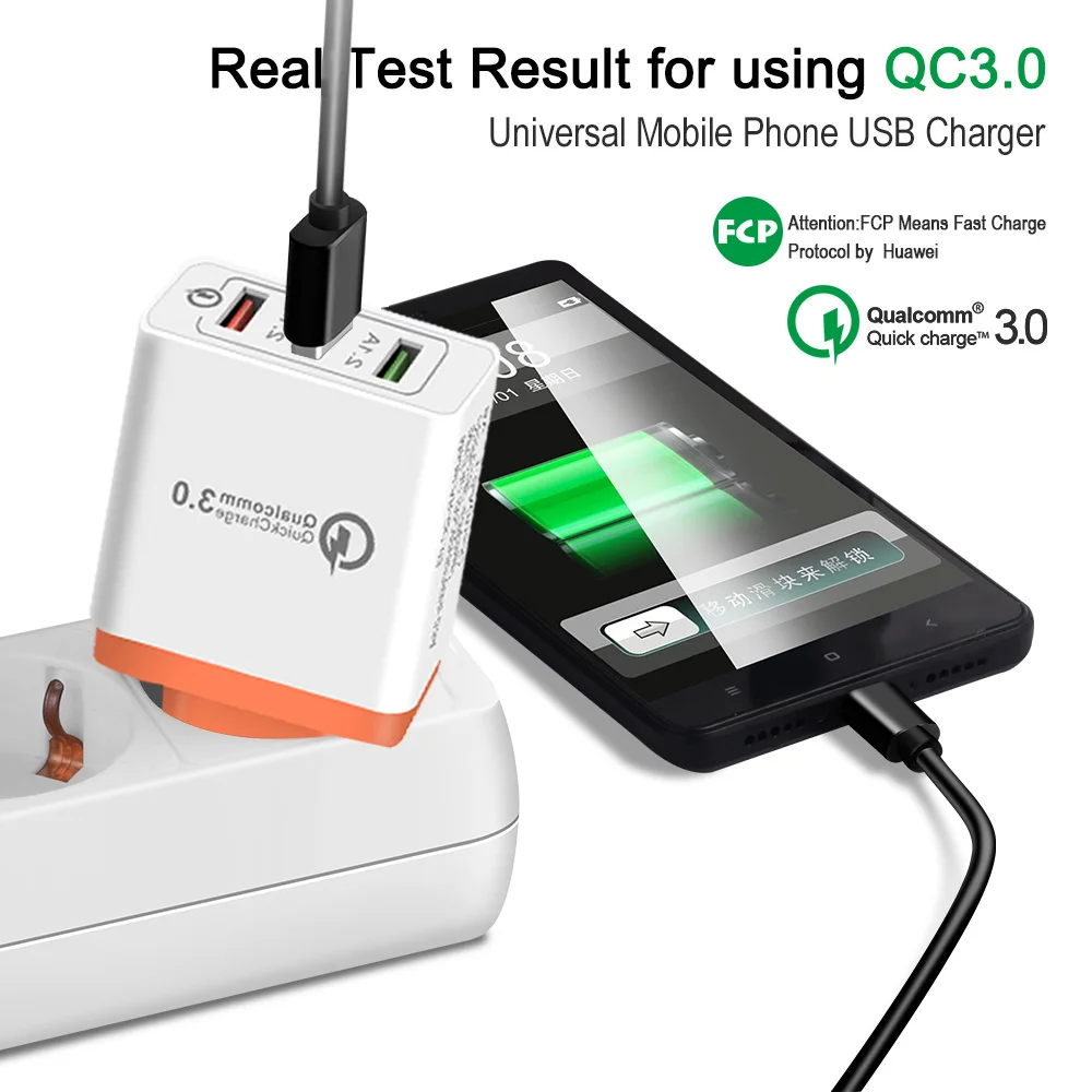 18 Вт USB зарядное устройство quick charge 3 0 для iPhone X 8 7 iPad быстрое настенное Samsung Note 9 S10 Plus