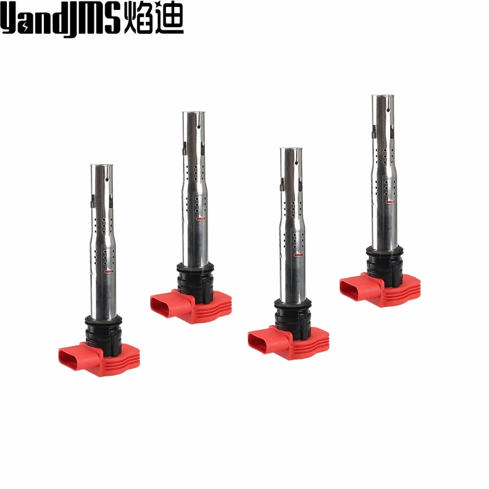 Катушка зажигания 4 шт. подходит для VW Jetta Golf GTI GLI Passat Tiguan CC Touareg A3 A4 A5 A6 A7 A8 TT Q3 Q5 R8