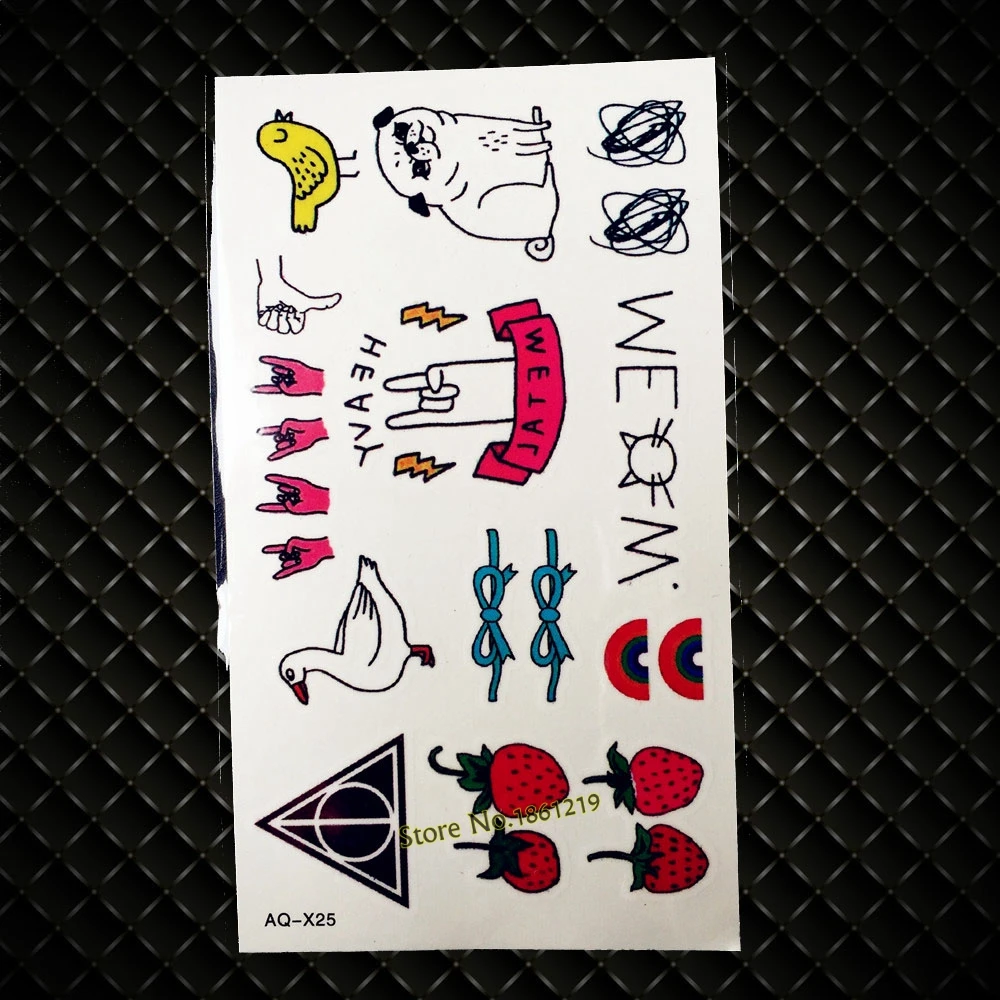 Собака клубника Водонепроницаемый Временные татуировки Наклейки Для женщин