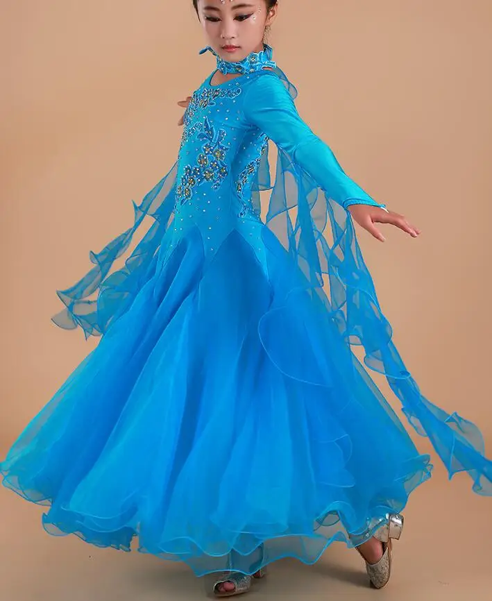 Детское платье для Бальных соревнований детское бальных танцев без рукавов