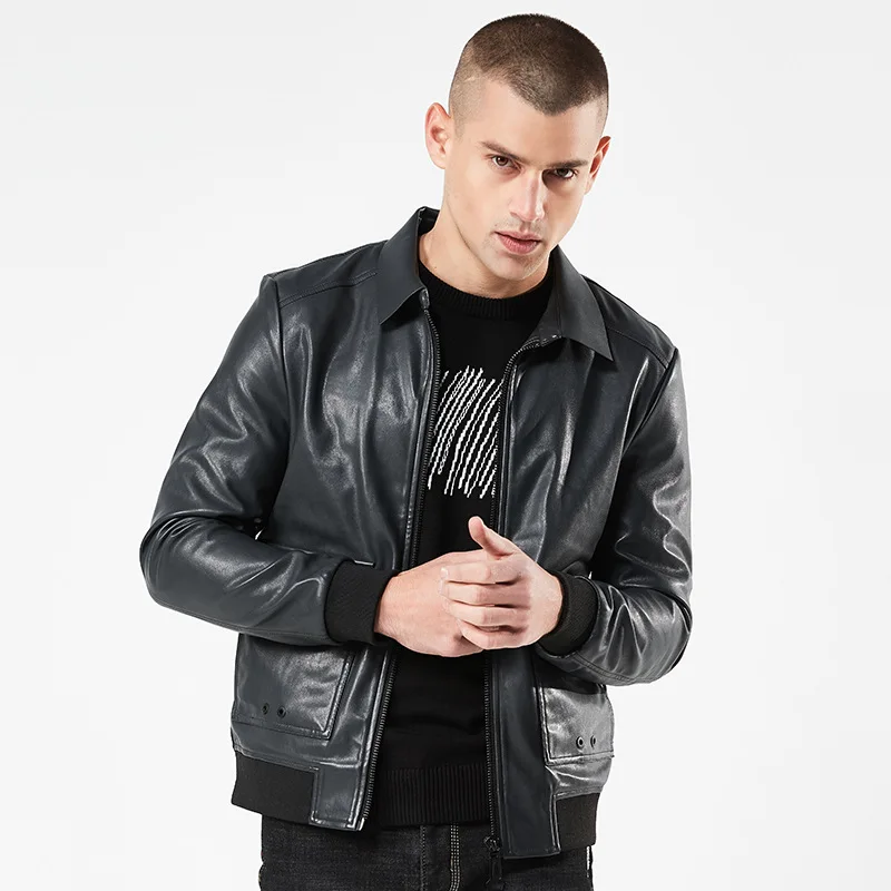 Новинка 2018 Мужская осенняя куртка с отложным воротником в европейском и