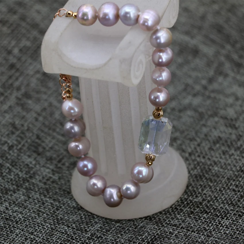 Оригинальный дизайн 9-10 мм природный фиолетовый пресной воды культивированный