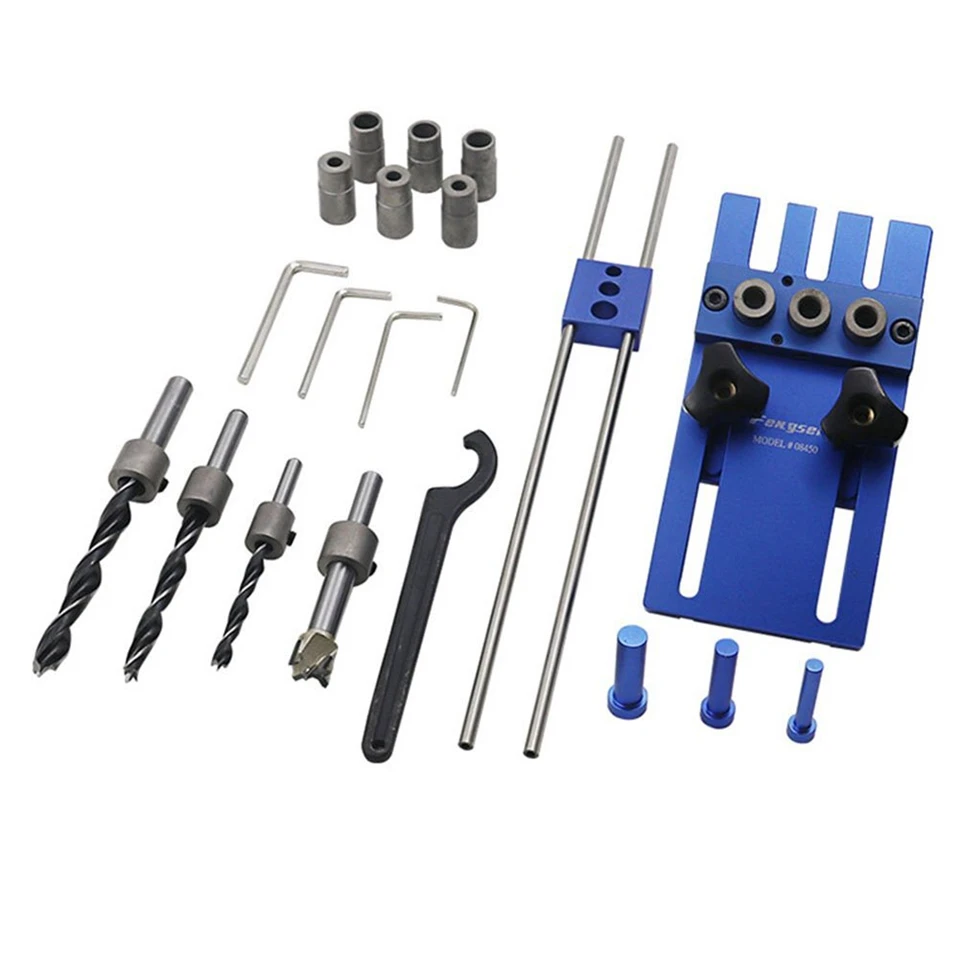 

Woodworking tool DIY Woodworking Joinery High Precision Dowel Jigs Kit 3 in 1 Drilling locator 08450A drilling guide kit