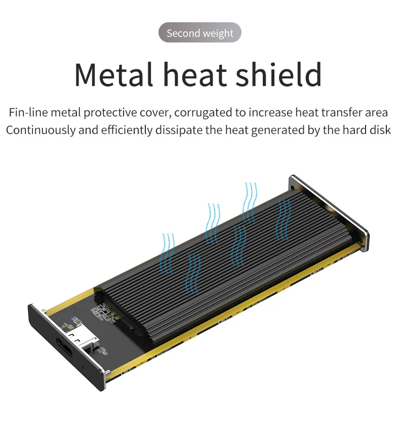 Портативный корпус SSD PCIE NVMe M.2 ssd чехол Чехол на жесткий диск s с разъемом тепла Тип c 3,1 высокоскоростной корпус